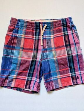 Polo Ralph Lauren Shorts  Red Madras Plaid Drawstring Sweats Pony L